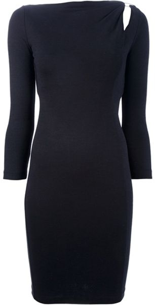 Dsquared2 Slit Shoulder Dress in Black - Lyst