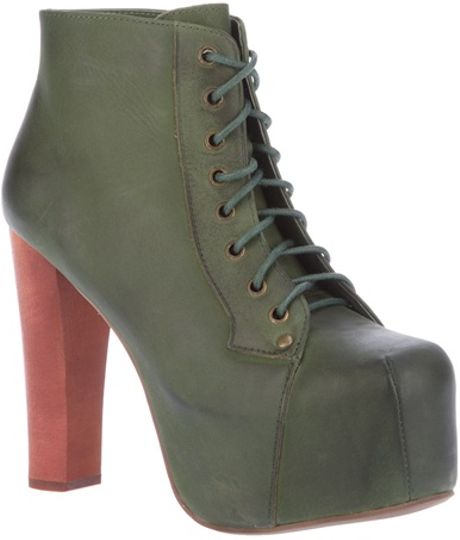 Jeffrey Campbell Laced Up Ankle Boots in Green - Lyst