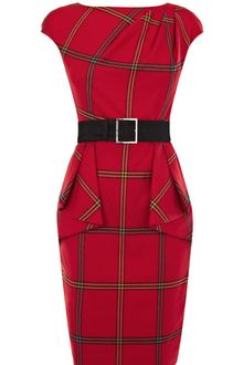 Karen Millen Graphic Check Collection Dress - Lyst
