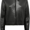 Lanvin KnitEffect Leather Jacket in Black - Lyst