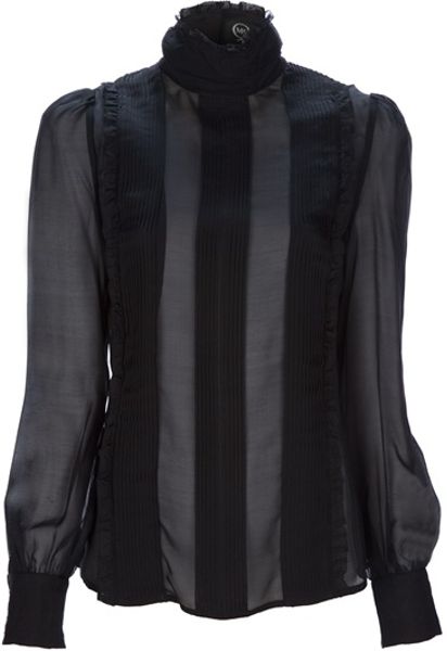 Mcq By Alexander Mcqueen Ruffle Blouse in Black - Lyst