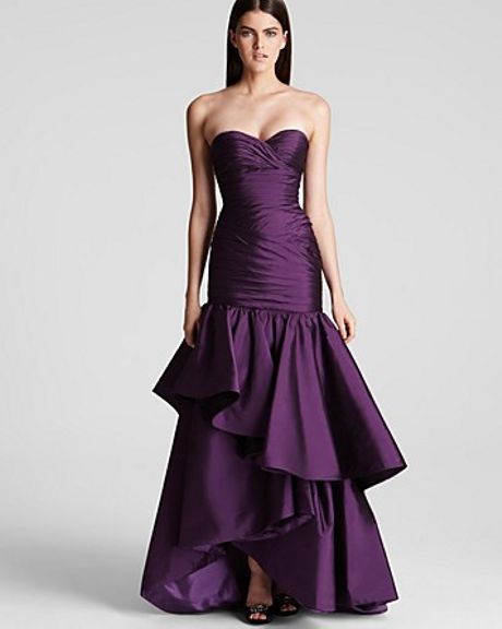 monique lhuillier purple gown