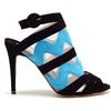Nicholas Kirkwood Ric Rac Suede Peep Toe Sandals in Blue (black) - Lyst