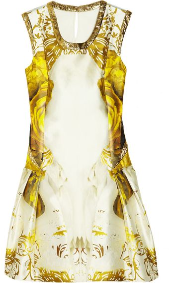 Prabal Gurung Printed Silk and Cotton Blend Sateen Dress - Lyst