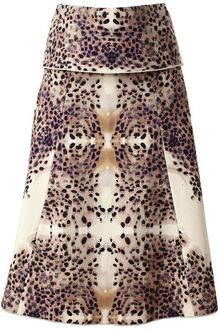 Roland Mouret Fawn Printed Wool Skirt - Lyst