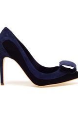 Rupert Sanderson Suede Pumps with Structured Bow