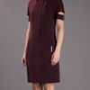 Victoria Beckham Collared Dress in Brown (prune) - Lyst