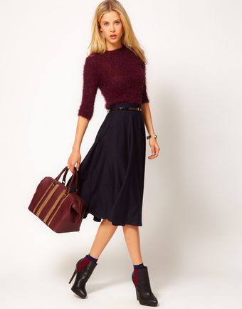 ASOS Collection Asos Midi Skirt in Ponti - Lyst