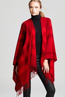 Burberry Collette Half Mega Check Fine Wool Cape - Lyst