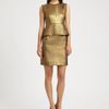 Diane Von Furstenberg Delian Metallic Peplum Dress in Gold - Lyst