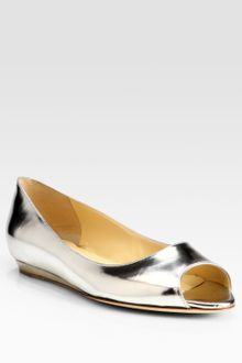 Jimmy Choo Beck Metallic Leather Ballet Flats - Lyst
