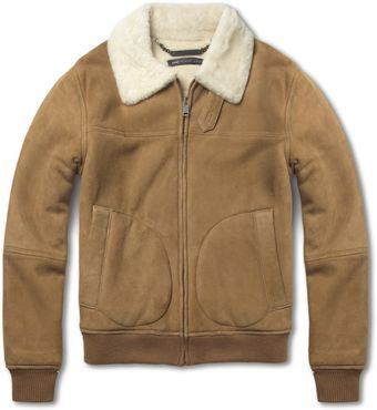Marc By Marc Jacobs Contrast-Panel Shearling Bomber Jacket - Lyst