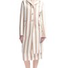 Marc Jacobs Large Stripe Satin Gabardine Coat in Nude in Red (nude stripe) - Lyst