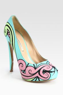 Nicholas Kirkwood Satin Swirl Platform Pumps - Lyst