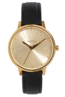Nixon  Leather Round Face Watch - Lyst