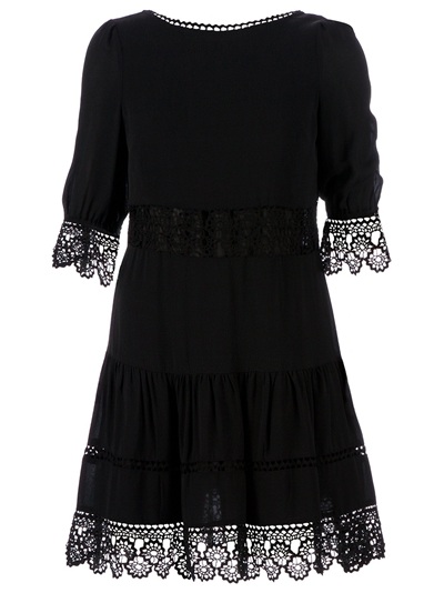 Red Valentino Flared Slash Neck Dress In Black Lyst