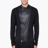 Yves Saint Laurent Black Leather Trim Cashmere Sweater in Black for Men - Lyst