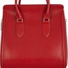 Alexander Mcqueen Heroine Large Polished Leather Tote in Red - Lyst