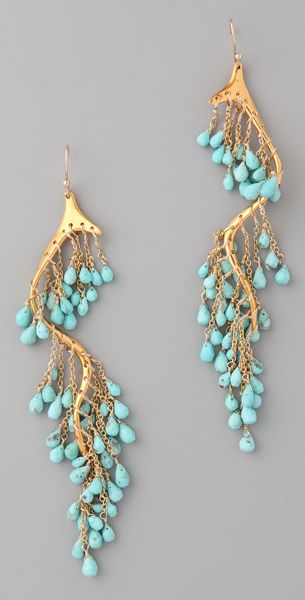 Alexis Bittar Gold Turquoise River Earrings - Lyst