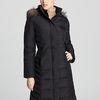 Calvin Klein Coat with Faux Fur Hood in Black - Lyst