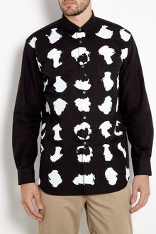 Comme Des Garçons Black Pigment Print Front Shirt - Lyst