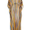 Missoni Currypetrol Rainbow Stripe Maxi Caftan in Orange (petrol) - Lyst