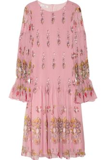 Oscar de la Renta Printed Silkchiffon Dress - Lyst