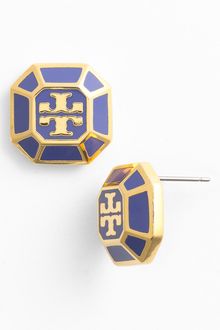 Tory Burch Rylan Logo Small Stud Earrings - Lyst