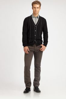 Versace Merino Wool V-Neck Cardigan - Lyst