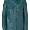 Balmain Petrol Leather Shirt in Blue (petrol) - Lyst