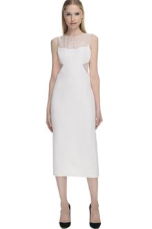 Cushnie Et Ochs  White Silk Crepe and Chiffon Dress - Lyst