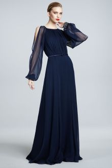 David Meister Signature Illusionsleeve Gown - Lyst