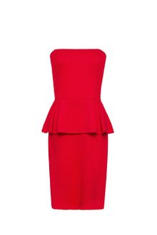 Mango Strapless Peplum Dress - Lyst