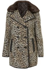 Topshop Karin Leopard Wool Jacket