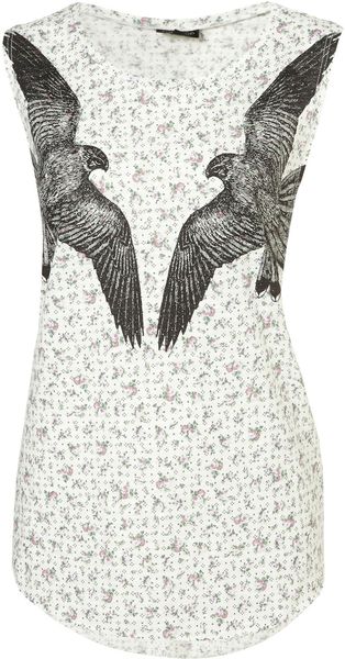 Topshop Ditsy Floral Bird Tank - Lyst
