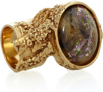 Yves Saint Laurent Arty Gold-Plated Glass Ring - Lyst