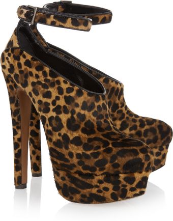 Alaïa Leopard-print Calf Hair Platform Pumps - Lyst