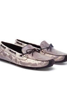 Bottega Veneta Karung Snakeskin Driving Shoes - Lyst