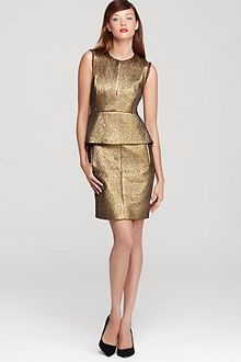 Diane Von Furstenberg Dress Delian Clean Jacquard Peplum - Lyst