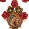 Dolce & Gabbana  Glass Pearl Virgin Mary Necklace in Red (gold) - Lyst