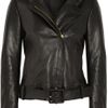 Gucci Belted Polished Leather Jacket in Black - Lyst