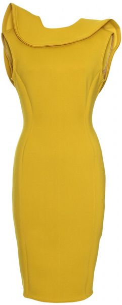 Lanvin Neoprene Dress in Yellow - Lyst