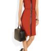 Reed Krakoff Leather Trimmed Twill and Felt Dress in Red - Lyst