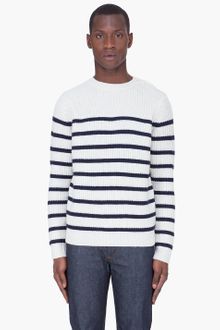 A.P.C. Ivory Striped Wool Sweater - Lyst