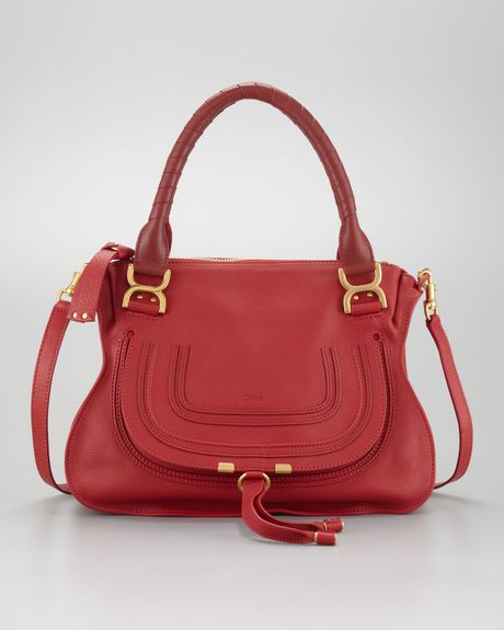 Chloé Marcie Medium Shoulder Bag  in Red (hollyberry) - Lyst