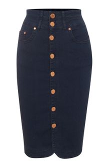 Jane Norman Black High Waisted Denim Pencil Skirt - Lyst