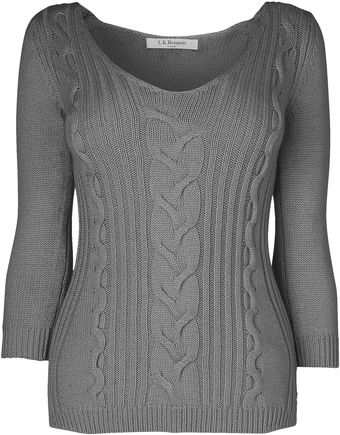 LK Bennett Annabel Wool Cabel Sweater - Lyst