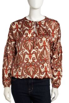 Michael by Michael Kors Paisley-Print Peasant Top - Lyst