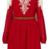 Topshop Lace Insert Dress By Rare in Red (oxblood) - Lyst