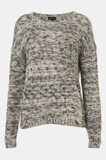 Topshop Tweedy Drop Stitch Sweater - Lyst